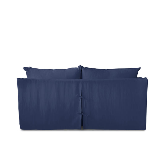 Coco 2.5 seater sofa with Self Piped Knife Edge cushion in Cotton Linen Inkspot - Hand Made in USA