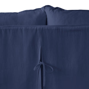 Coco 2.5 seater sofa with Self Piped Knife Edge cushion in Cotton Linen Inkspot - Hand Made in USA