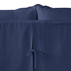 Coco 2.5 seater sofa with Self Piped Knife Edge cushion in Cotton Linen Inkspot - Hand Made in USA