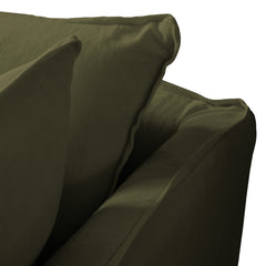 Coco 2.5 seater sofa with Knife Edge cushion in Khaki Linen - Hand Made in USA