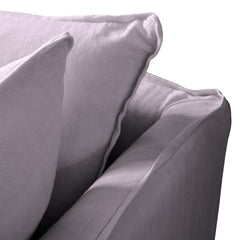 Coco 2.5 seater sofa with Knife Edge cushion in Lilac Linen - Hand Made in USA