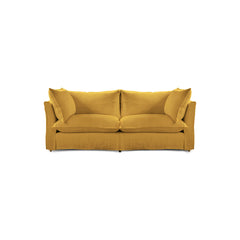 Coco 2.5 seater sofa with Knife Edge cushion in Maize Linen - Hand Made in USA