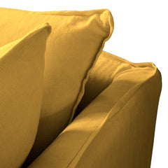 Coco 2.5 seater sofa with Knife Edge cushion in Maize Linen - Hand Made in USA