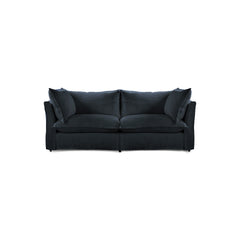 Coco 2.5 seater sofa with Knife Edge cushion in Midnight Linen - Hand Made in USA