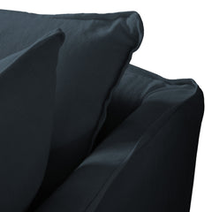 Coco 2.5 seater sofa with Knife Edge cushion in Midnight Linen - Hand Made in USA