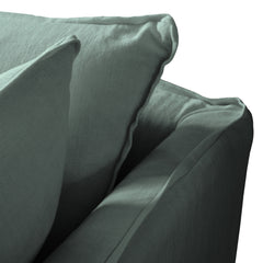 Coco 2.5 seater sofa with Knife Edge cushion in Mineral Linen - Hand Made in USA
