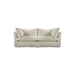 Coco 2.5 seater sofa with Knife Edge cushion in Pearl Grey Linen - Hand Made in USA