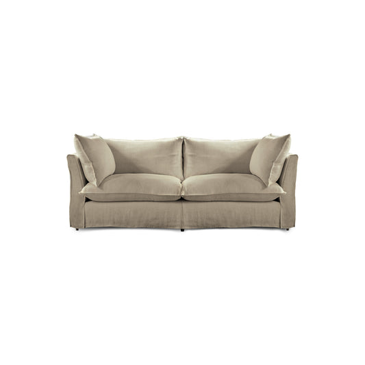 Coco 2.5 seater sofa with Knife Edge cushion in Sisal Linen - Hand Made in USA