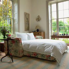 Coco 2.5 seater sleeper sofa with Knife Edge cushion in English Garden Classic Rose  - Hand Made in USA