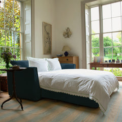 Coco 2.5 Seater Sofa Bed in Indigo Linen - Hand Made in USA