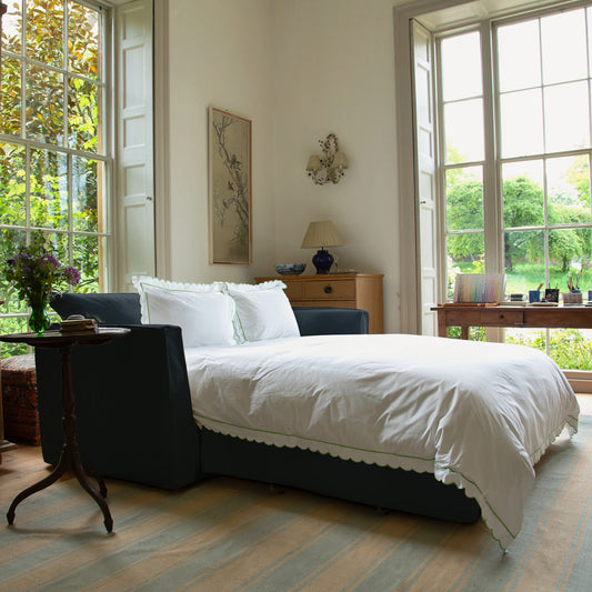 Coco 2.5 Seater Sofa Bed in Midnight Linen - Hand Made in USA
