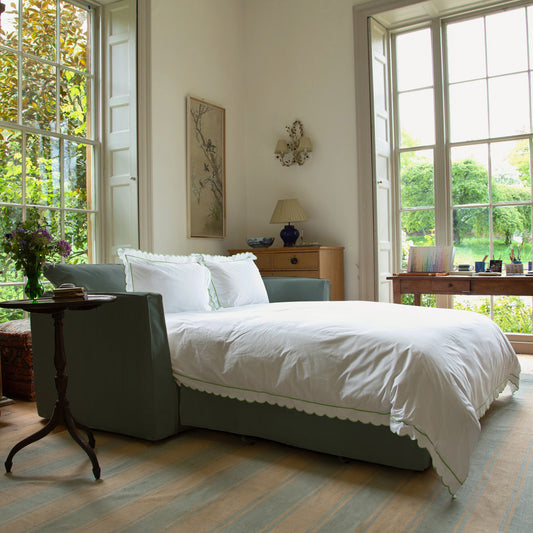 Coco 2.5 Seater Sofa Bed in Mineral Linen - Hand Made in USA