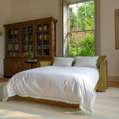 Coco 2.5 Seater Sofa Bed in Ochre Linen - Hand Made in USA