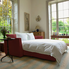 Coco 2.5 Seater Sofa Bed in Rouge Linen - Hand Made in USA