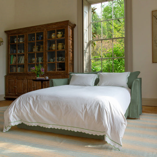 Coco 2.5 Seater Sofa Bed in Seagrass Linen - Hand Made in USA