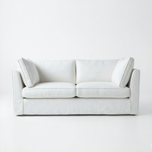 Coco Loose Cover 2.5 seater sofa with Box Edge cushions in Customer's Own Material - Handmade to Order in the USA