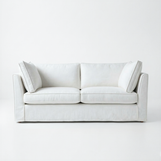 Coco Loose Cover 2.5 seater sofa with Box Edge cushions in Customer's Own Material - Handmade to Order in the USA
