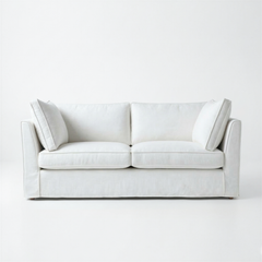 Coco Loose Cover 2.5 seater sofa with Box Edge cushions in Customer's Own Material - Handmade to Order in the USA