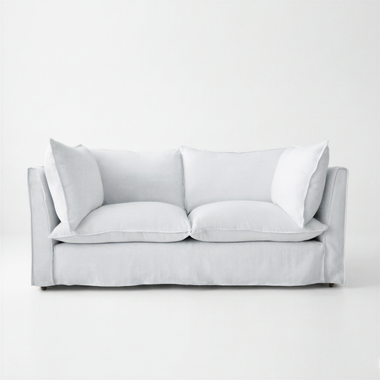 Coco Loose Cover 2.5 seater sofa with Knife Edge cushions in Customer's Own Material - Handmade to Order in the USA