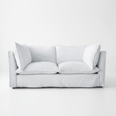 Coco Loose Cover 2.5 seater sofa with Knife Edge cushions in Customer's Own Material - Handmade to Order in the USA