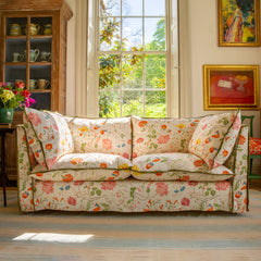 Coco 3 seater sofa with Contrast Welt Knife Edge cushion in Andrew Martin Wildwood Ivory  - Hand Made in USA