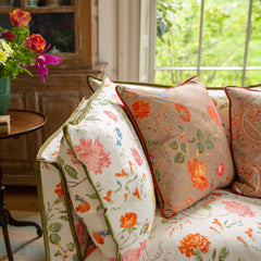 Coco 3 seater sofa with Contrast Welt Knife Edge cushion in Andrew Martin Wildwood Ivory  - Hand Made in USA