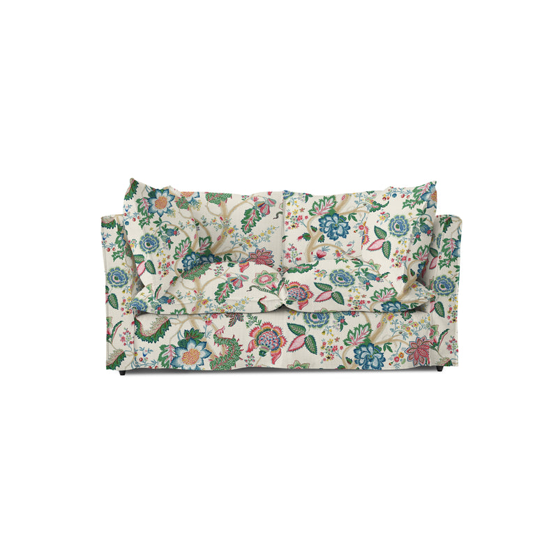 Coco 2 seater sofa with Knife Edge cushion in Kitty Spring Green - Hand Made in USA