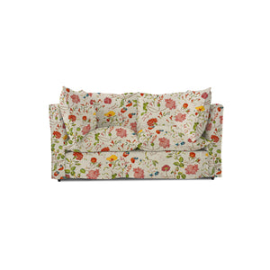 Coco 2 seater sofa with Self Piped Knife Edge cushion in Andrew Martin Wildwood Ivory - Hand Made in USA