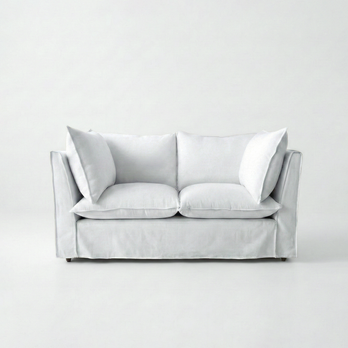 Coco Loose Cover 2 seater sofa with Knife Edge cushions in Customer's Own Material - Handmade to Order in the USA