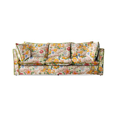 Coco 3.5 seater sofa with Contrast Welt Knife Edge cushion in GP & J Baker Magnolia Cream Blue - Hand Made in USA