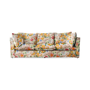 Coco 3.5 seater sofa with Self Piped Knife Edge cushion in GP & J Baker Magnolia Cream Blue - Hand Made in USA