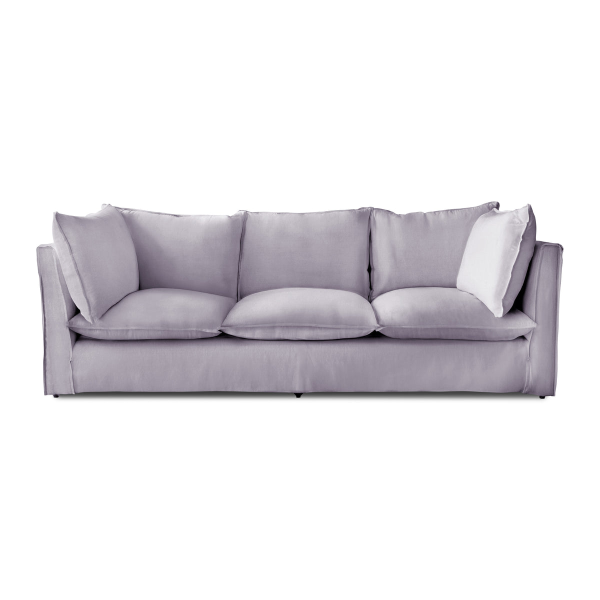 Coco 3.5 seater sofa with Self Piped Knife Edge cushion in Cotton Linen Sea Salt  - Hand Made in USA