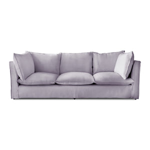 Coco 3.5 seater sofa with Self Piped Knife Edge cushion in Cotton Linen Sea Salt  - Hand Made in USA