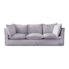 Coco 3.5 seater sofa with Self Piped Knife Edge cushion in Cotton Linen Sea Salt  - Hand Made in USA