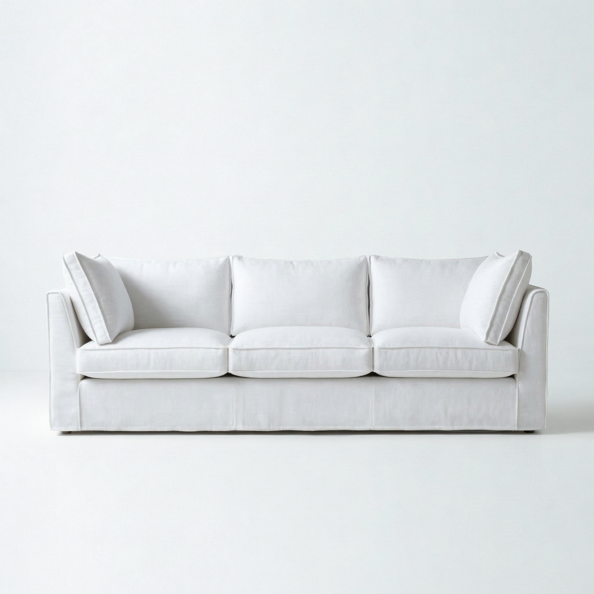 Coco Loose Cover 3.5 seater sofa with Box Edge cushions in Customer's Own Material - Handmade to Order in the USA