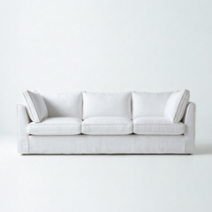 Coco Loose Cover 3.5 seater sofa with Box Edge cushions in Customer's Own Material - Handmade to Order in the USA