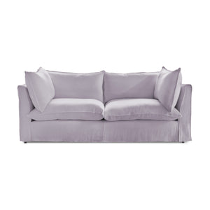 Coco 3 seater sofa with Self Piped Knife Edge cushion in Cotton Linen Sea Salt  - Hand Made in USA