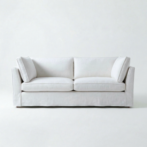 Coco Loose Cover 3 seater sofa with Box Edge cushions in Customer's Own Material - Handmade to Order in the USA