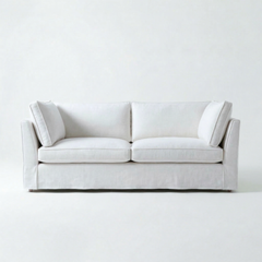 Coco Loose Cover 3 seater sofa with Box Edge cushions in Customer's Own Material - Handmade to Order in the USA