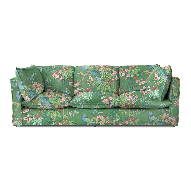 Coco 4 seater sofa with Knife Edge cushion in Belleville Juniper - Hand Made in USA