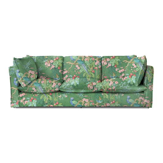 Coco 4 seater sofa with Knife Edge cushion in Belleville Juniper - Hand Made in USA