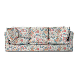 Coco 4 seater sofa with Knife Edge cushion in Kitty Indian Summer - Hand Made in USA