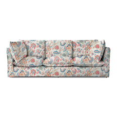 Coco 4 seater sofa with Knife Edge cushion in Kitty Indian Summer - Hand Made in USA