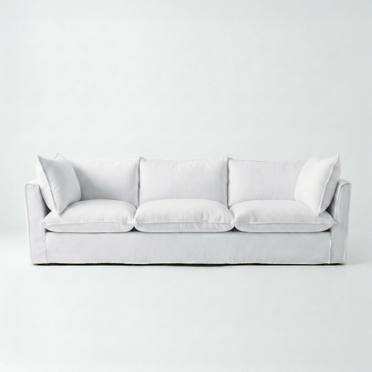 Coco Loose Cover 4 seater sofa with Knife Edge cushions in Customer's Own Material - Handmade to Order in the USA
