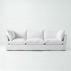 Coco Loose Cover 4 seater sofa with Knife Edge cushions in Customer's Own Material - Handmade to Order in the USA