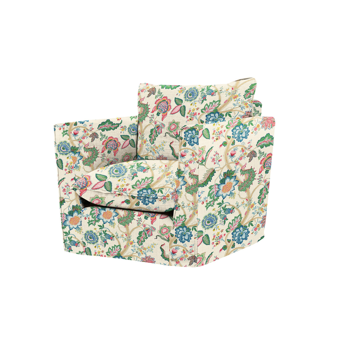 Coco Armchair with Knife Edge cushion in Kitty Spring Green  - Hand Made in USA