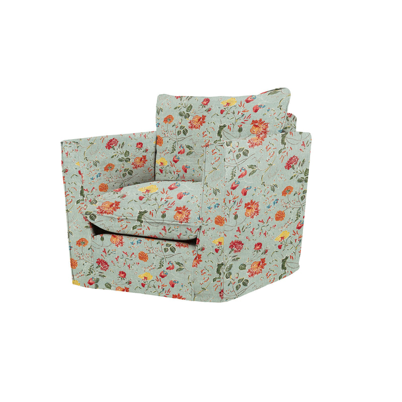 Coco Armchair with Self Piped Knife Edge cushion in Andrew Martin Wildwood Duck Egg  - Hand Made in USA