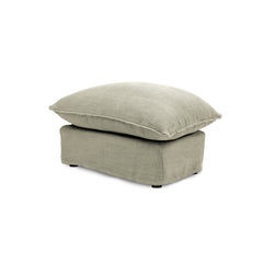 Coco Footstool with Knife Edge cushion in Ivory Linen - Hand Made in USA
