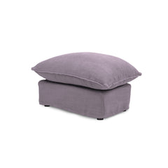 Coco Footstool with Knife Edge cushion in Lilac Linen - Hand Made in USA