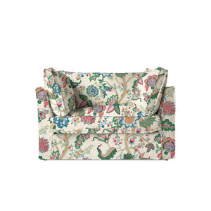 Coco Loveseat with Box Edge cushion in Kitty Spring Green - Hand Made in USA